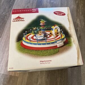 DEPARTMENT Dept 56‎ Carnival Twirling Tea Cups Lights & Spins   NEW IN OPEN BOX